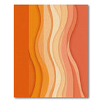 Sunset Orange Gradient Wave Rug