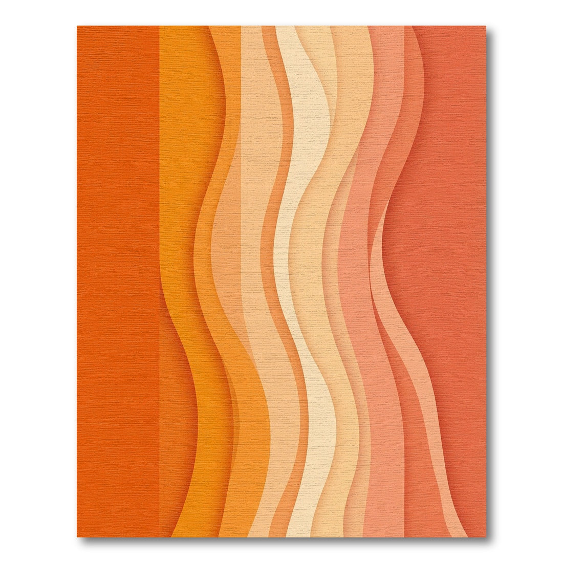 Sunset Orange Gradient Wave Rug