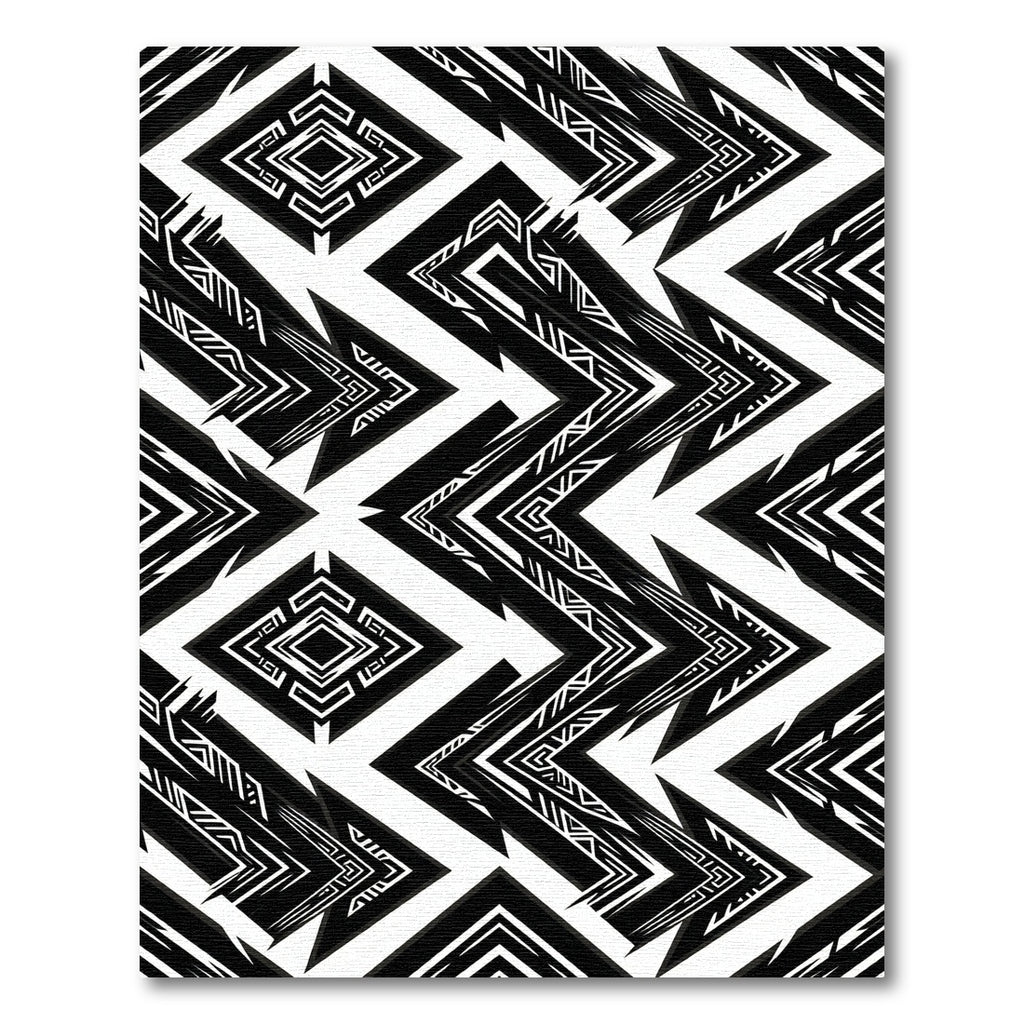 Bold Monochrome Geometric Tribal Arrow Rug