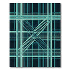 Deep Teal Geometric Intersecting Lines Rug