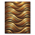 Golden Liquid Waves with Tribal Accents Rug