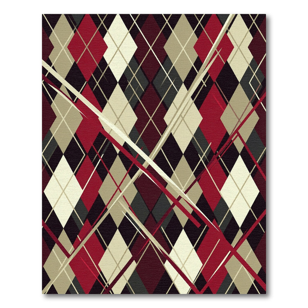 Crimson Diamond Plaid Overlay Rug