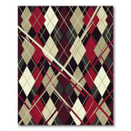 Crimson Diamond Plaid Overlay Rug
