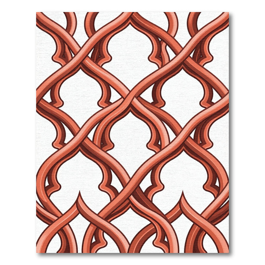 Terracotta Interlocking Woven Swirls Rug