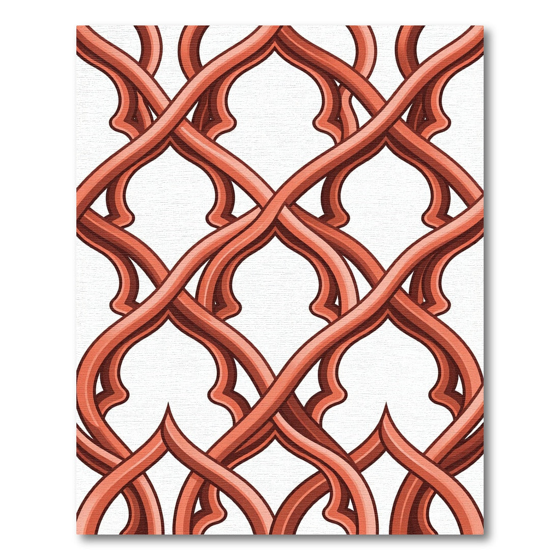 Terracotta Interlocking Woven Swirls Rug