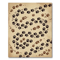 Earthy Brown Paw Print Spiral Rug