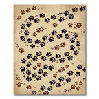 Earthy Brown Paw Print Spiral Rug
