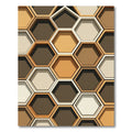 Modern Earthy Tonal Geometric Hexagon Rug