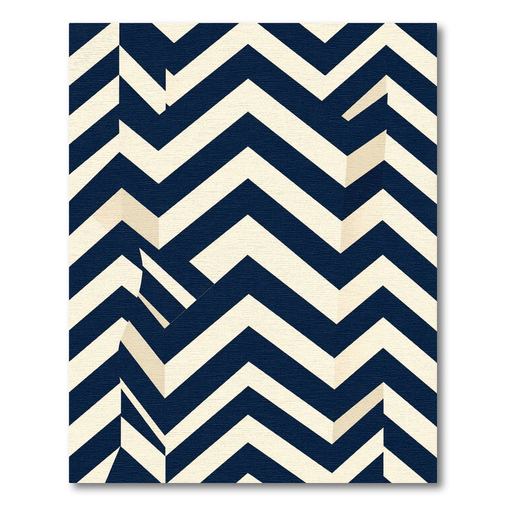 Modern Navy Chevron Geometric Area Rug