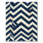 Modern Navy Chevron Geometric Area Rug