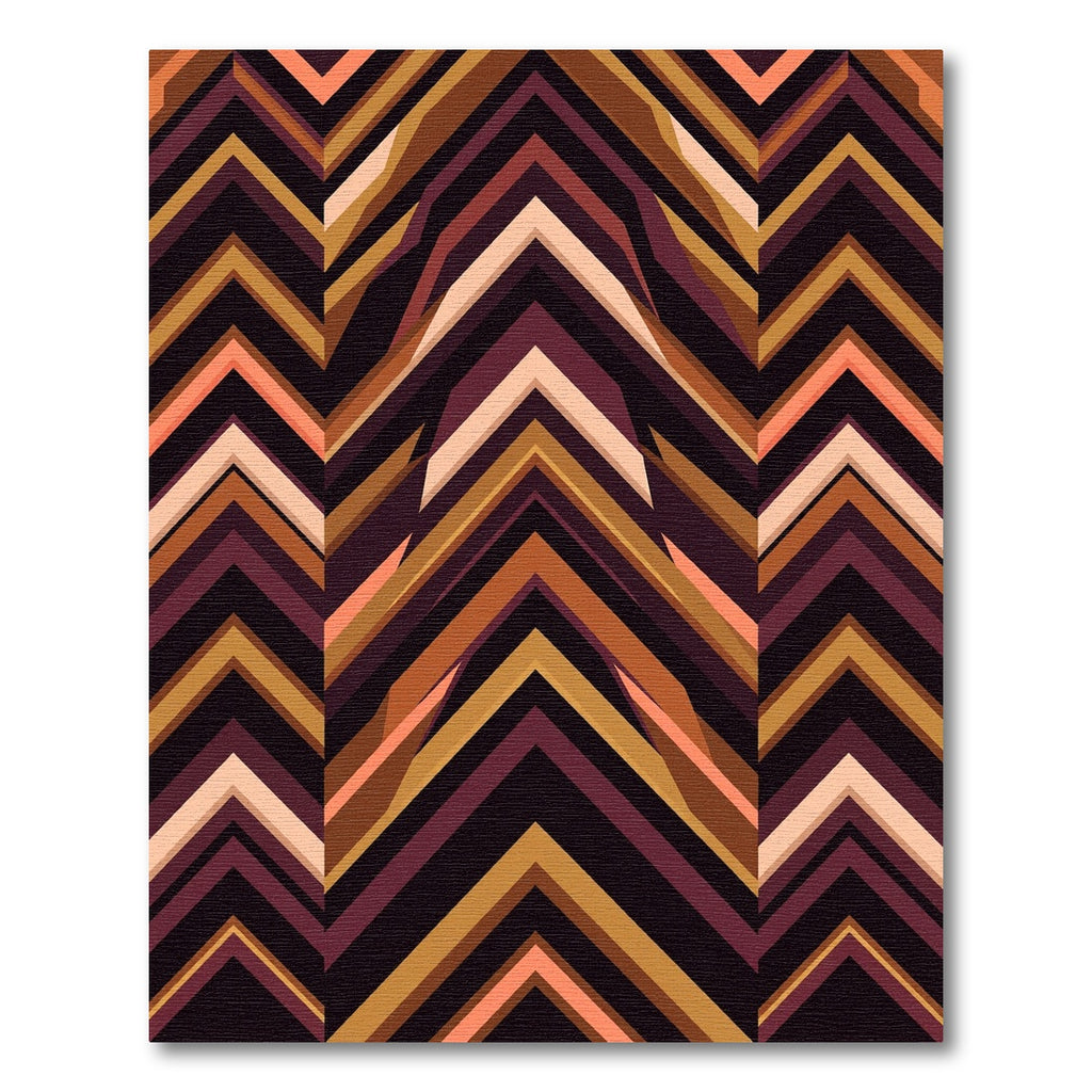 Earthy Chevron Stripe Composition Rug
