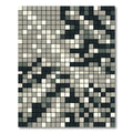 Monochrome Pixelated Grid Abstract Area Rug