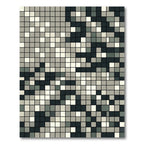 Monochrome Pixelated Grid Abstract Area Rug