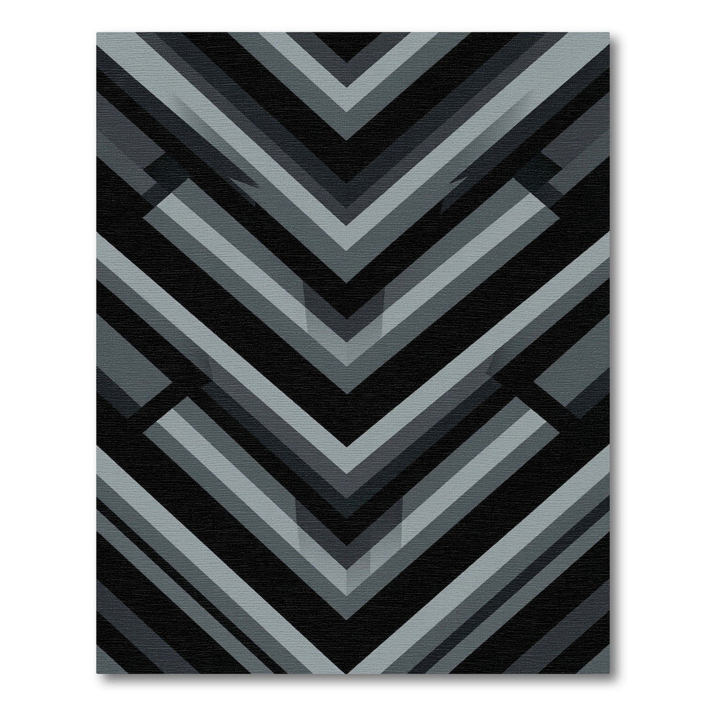 Minimalist Geometric Charcoal Chevron Abstract Rug