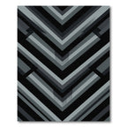 Minimalist Geometric Charcoal Chevron Abstract Rug