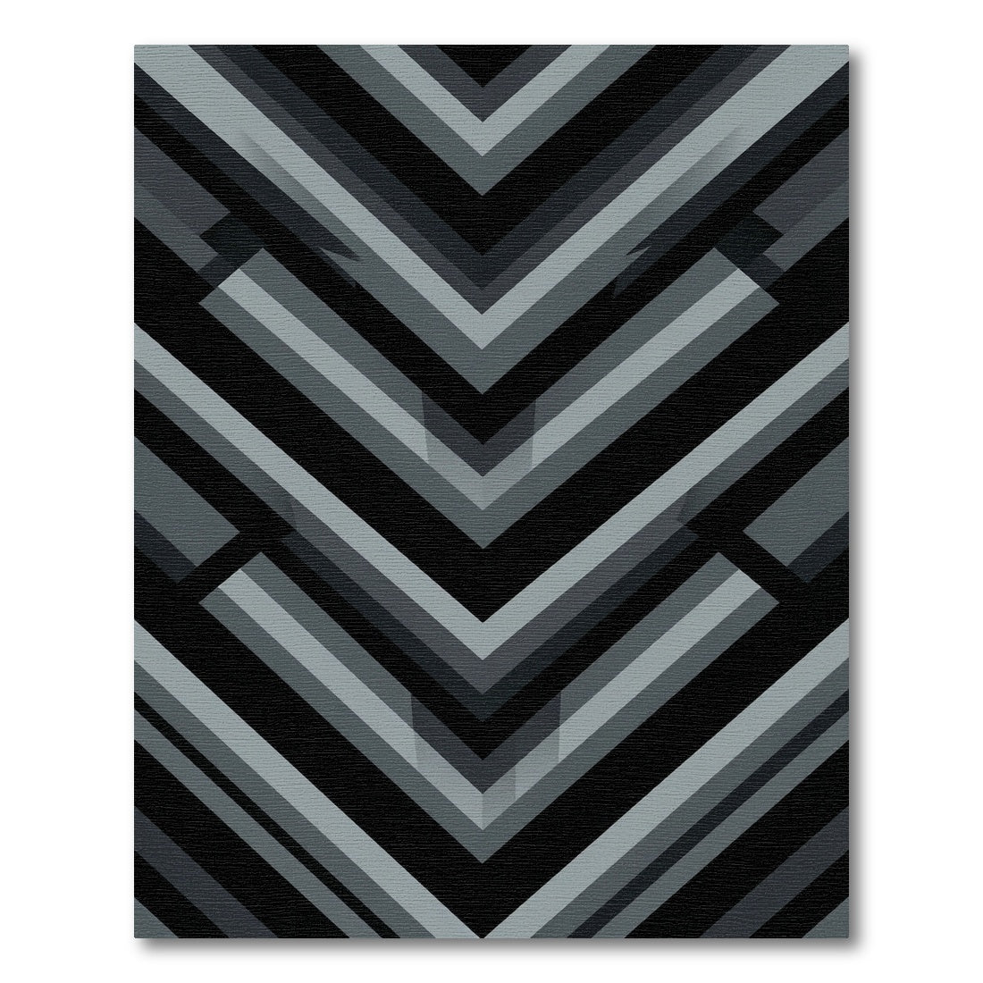 Minimalist Geometric Charcoal Chevron Abstract Rug