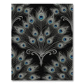 Elegant Peacock Feather Black Ornate Rug