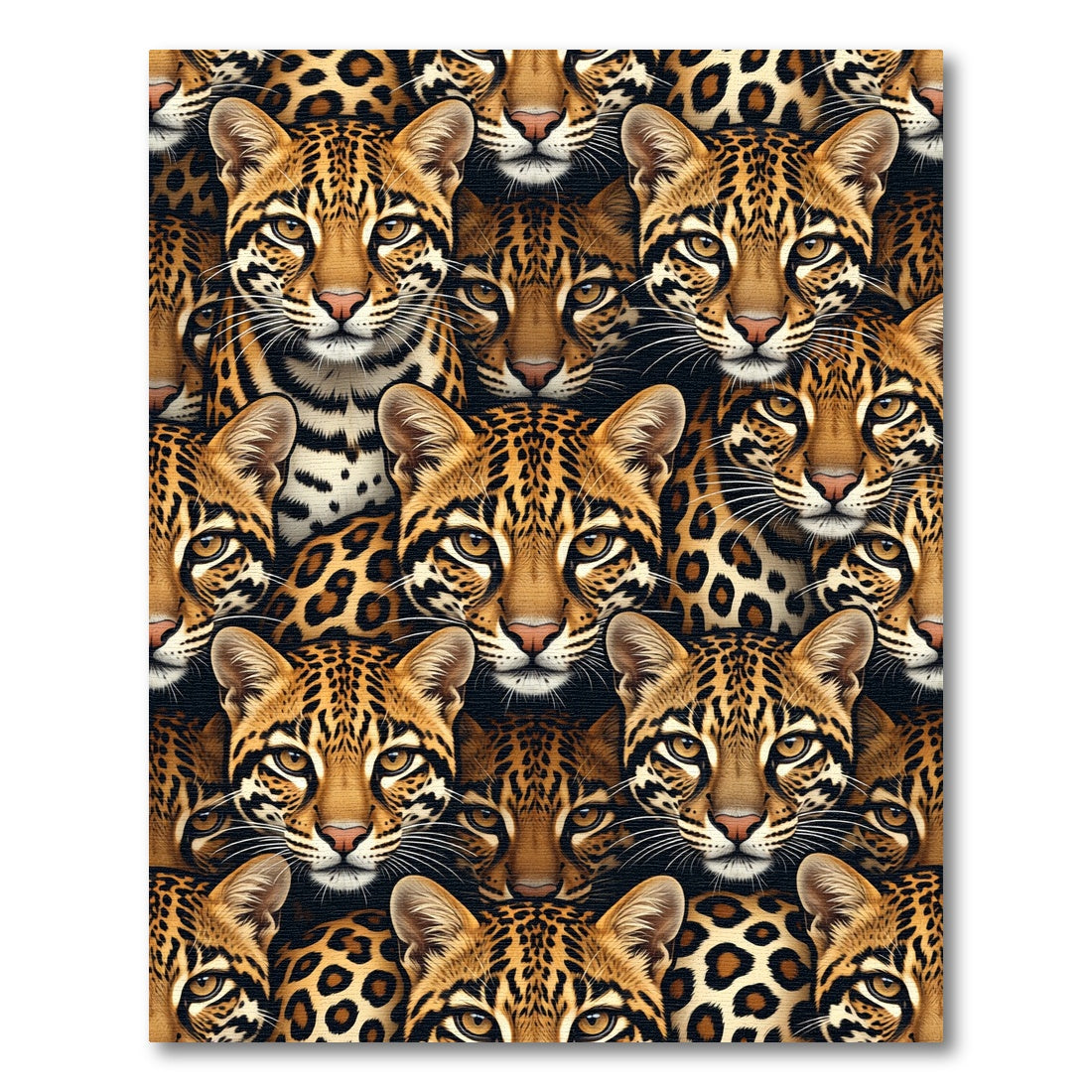 Leopard Faces Ocelot Spots Composed Rug