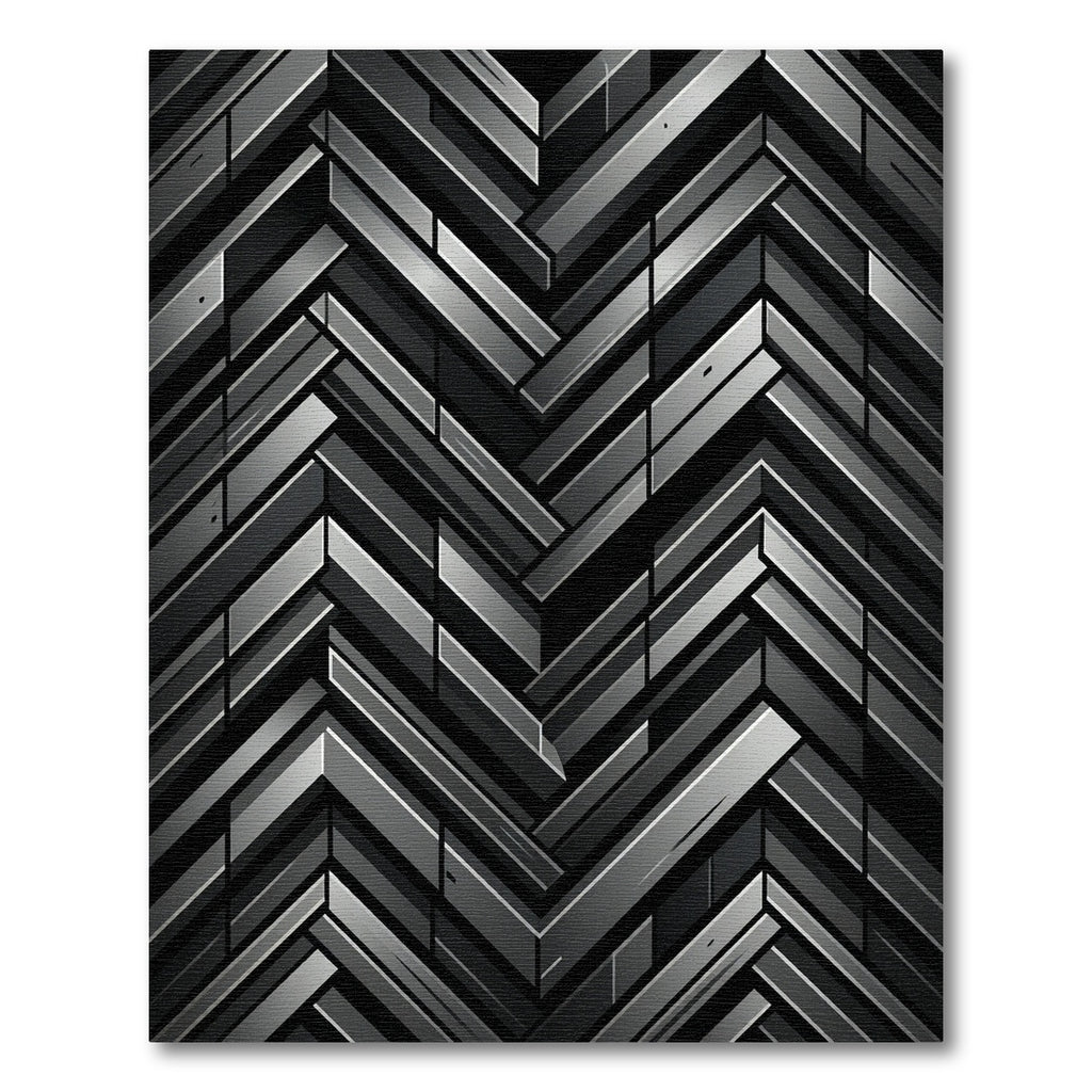 Metallic Charcoal Herringbone Geometric Rug