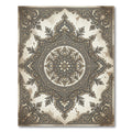 Ornate Neutral Floral Medallion Scroll Rug