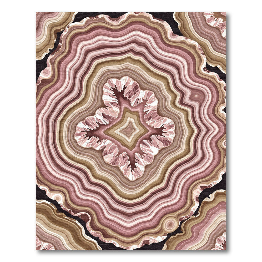 Rose Gold Agate Geode Abstract Rug