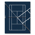 Minimalist Navy Tennis Court Graphic Rug
