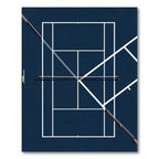 Minimalist Navy Tennis Court Graphic Rug