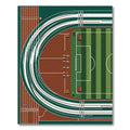 Modern Athletic Track Field Top View Rug