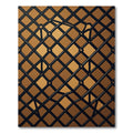 Contemporary Bronze Geometric Lattice Grid Rug