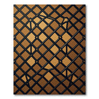 Contemporary Bronze Geometric Lattice Grid Rug
