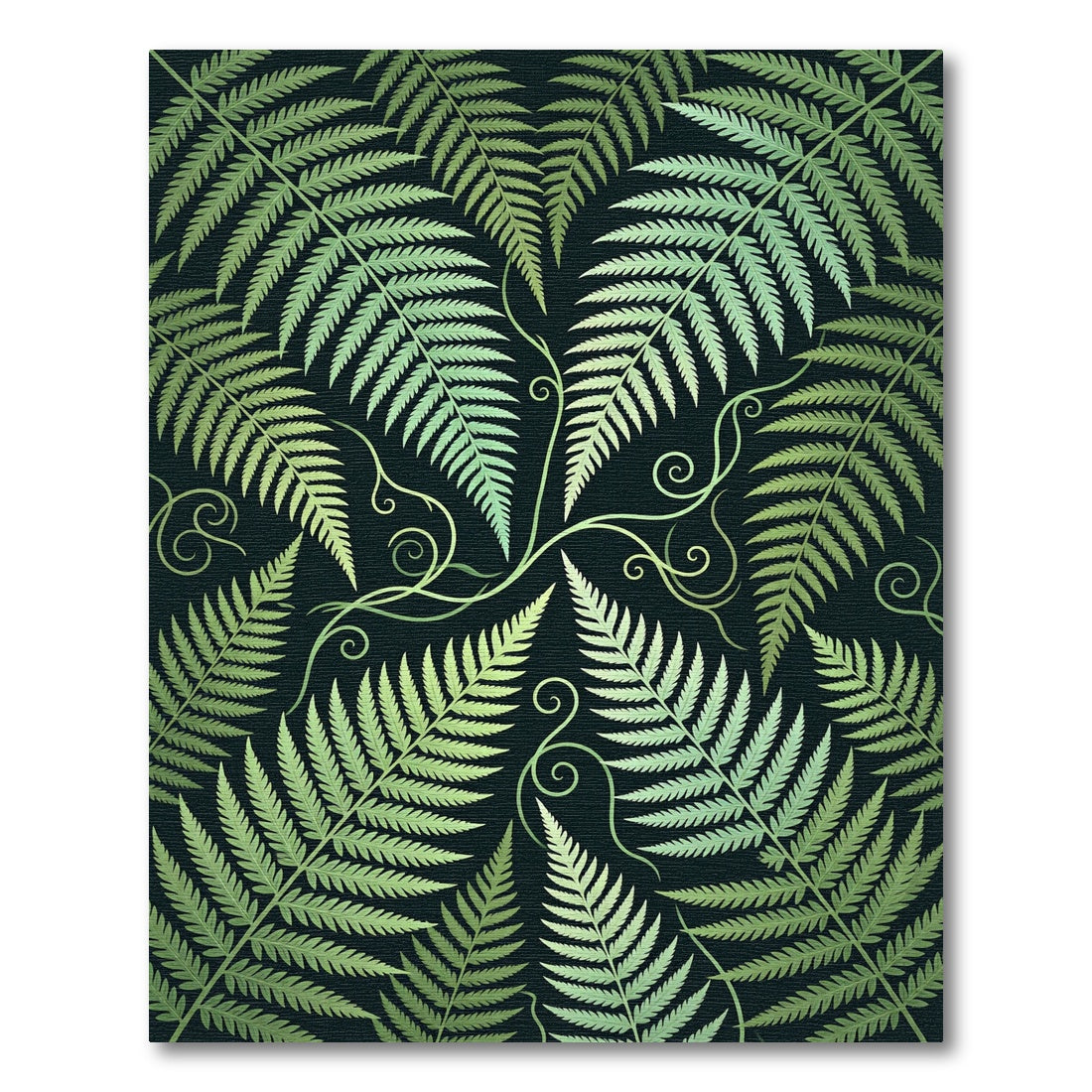 Lush Fern Foliage Botanical Garden Rug