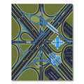 Modern Blue Highway Intersection Map Rug
