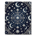 Celestial Silver Moon and Starry Night Rug
