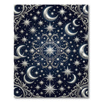 Celestial Silver Moon and Starry Night Rug