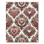 Ornate Baroque Heart Floral Tapestry Rug