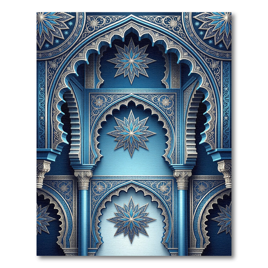 Blue Golden Star Archway Grandeur Rug