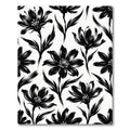 Bold Black Ink Botanical Floral Illustration Rug