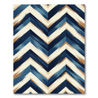 Textured Blue Tan Chevron Stripes Rug