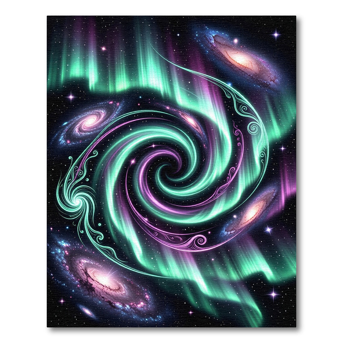 Cosmic Aurora Swirl Galaxy Nebula Rug