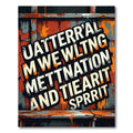 Distressed Industrial Orange Typography Urban Art Rug