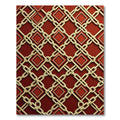 Crimson Interlocking Chain Diamond Rug