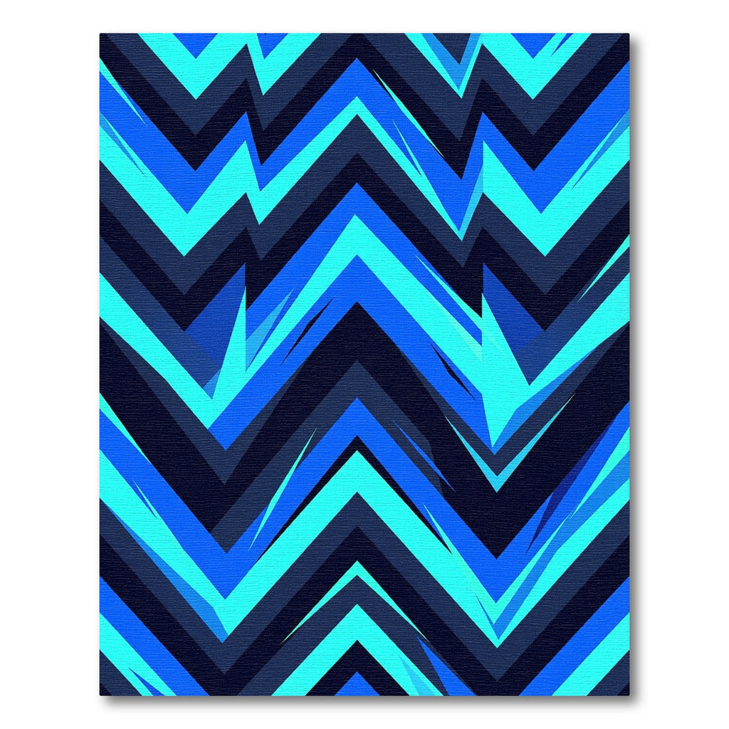 Electric Blue Sharp Chevron Geometric Rug