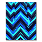 Electric Blue Sharp Chevron Geometric Rug
