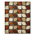 Textured Copper and Beige Tiled Grid Rug