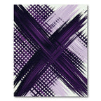 Abstract Deep Purple Crossed Linear Grid Rug