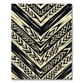 Bold Cream Black Chevron Geometric Rug