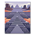Tribal Stepped Pyramid Southwestern Landscape Rug