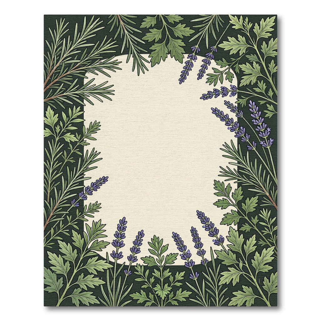 Green Lavender Botanical Meadow Rug