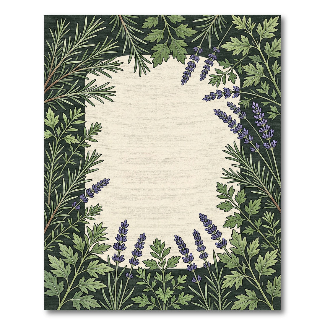 Green Lavender Botanical Meadow Rug