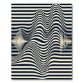 Cinematic Monochrome Optical Wave Abstract Rug